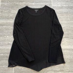 Vera Wang Black Long Sleeve Top, Size Small